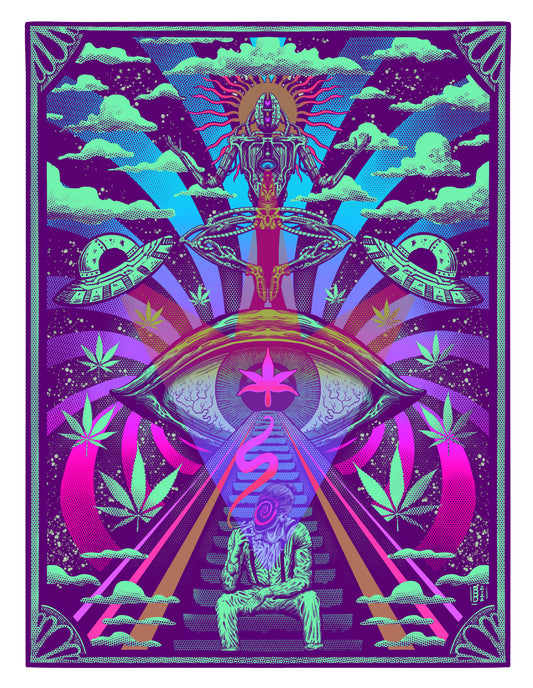 “THE CELESTIAL TOKE” 18in x 24in Limited Edition Brushed Metal Print