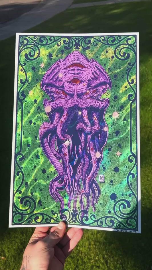 “Cthulhu Is Coming” 11in x 17in Limited Edition Foil Print